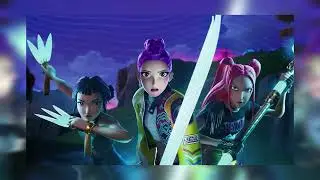 Golden Huntrix Cover Japanese 80's City Pop Style