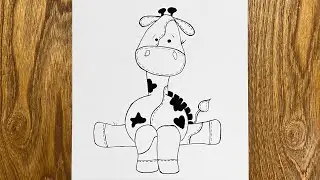 How to draw a cute GIRAFFE easy 🦒