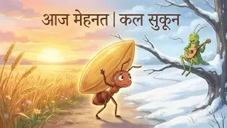 आज मेहनत , कल सुकून | Mehnat Ka Fal | Moral Story in Hindi | चींटी और टिड्डा |