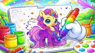 Today we&rsquo;re coloring a magical pink pony with markers!