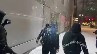 Domestic Terrorists Antifa follow police in downtown & make them retreat inside the central precinct