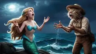 cat save mermaid cat  😺🧜&zwj;♀️ #cat #cute #mermaid #funny #catlover #kittycat #shorts