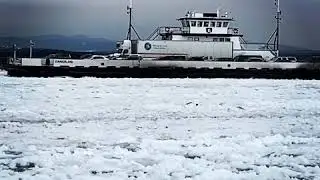 Ferry ride on frozen Lake Champlain