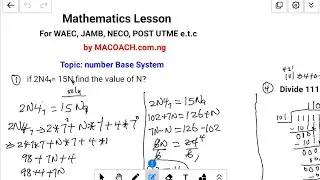 2026 JAMB & WAEC Mathematics likely questions and Answers lesson on number Base
