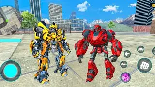 Bumblebee & Red Robot Jet Bike Car Transformation Game 2026 New Robot Update - Android Gameplay