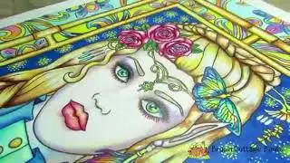 Elf Queen Coloring Page Tutorial | Fantasy Art Line Drawing for Adults | Fern Brown Illustration
