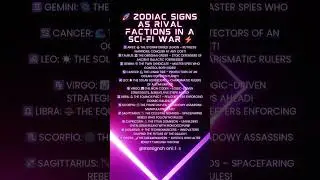 Zodiac Signs as Rival Factions in a Sci Fi War 🚀⚡ #ZodiacSigns #SciFiWar #RivalFactions
