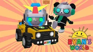 Tag with Ryan - Mecha Robo Ryan 2 Eating Pizza in the Car Orange SUV