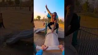 Bella ciao playground slide poV #Parkour #speedrun #freerun #park #fun #parkourlife #youtubeshorts