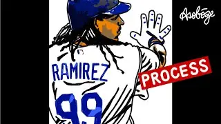 Drawing Manny Ramirez マニー・ラミレス LA Dodgers ドジャース &middot; Drawing Process &middot; Asobōze