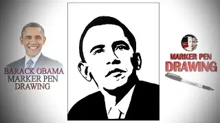 Barack Obama Drawing Easy 【marker pen drawing】Barack Obama Stencil Art  ▶ Art Azad