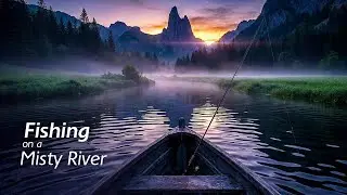 Fishing on a Misty River at Dawn | Peaceful Nature Sounds (1 Hour)
