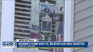 Seattle woman believes home was intentionally shot at for signs, flags she has up