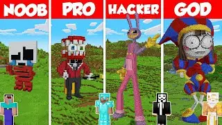 The Amazing Digital Circus Build Battle Challenge - Noob vs Pro vs Hacker vs God Minecraft Animation