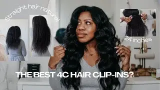 How to install kinky straight clip in natural 4C hair Curls Queen