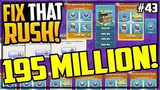 INSANE 195 MILLION Loot! Clash of Clans FIX That Rush Episode 43