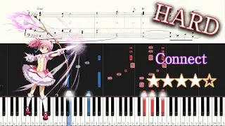 Puella Magi Madoka Magica OP - Connect - Hard Piano Tutorial + Sheets / ClariS [Piano Arrangement]