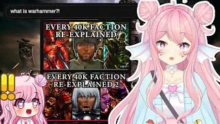 Pink Fish Vtuber REACTS to Bricky's Every Warhammer 40k Faction re-explained!