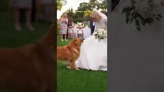 Golden Retriever destroyed the wedding to steal the spotlight #dogs #weddingfail #funny