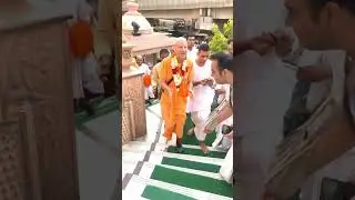 H.H Sri Krishna Chaitanya Swami Maharaj arrives at ISKCON NOIDA | 3rd June 2024 #shorts #iskcon
