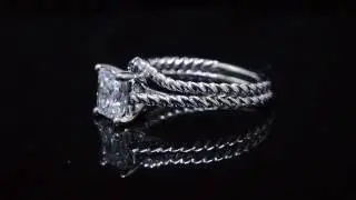1.10 Ct. Princess Cut Infinity Style Diamond Bridal Set E, VS1 GIA -22587