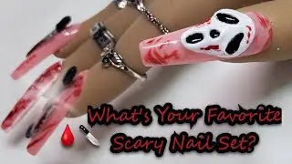 Scream Inspired Nail Art | 3D Halloween Nails | What's Your Favorite Scary Nail Set