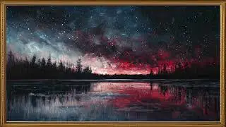 Iconic starry night wall art | Gold Frame tv | Vintage Painting | Gold Framed TV Art Screensaver