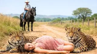 Fazendeiro viúvo vê jovem GRAVIDA desmaiada sendo protegida por onças… então ele faz isso…
