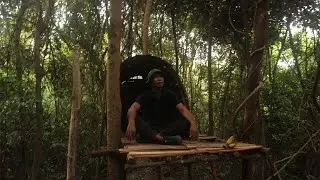 DD BUSHCRAFT SOLO: How to Build Tree House in the Forest Part 2
