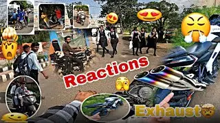 ns 200 akrapovic exhaust public reaction | cute girl reaction | school public reaction full power