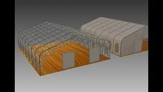 AUTOCAD 3D STEEL CONSTRUCTION ROOF AND TENT MEMBRANE STRUCTURE