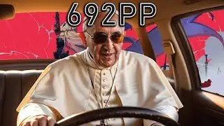 Pope Francis steals a car from a walmart parking lot and drives off to set a 692pp play