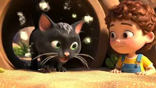 The Curious Sand Cat Found a Tunnel | Nursery Rhymes for Kids & Baby Songs