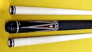 JD Custom Cues - 2013 Ebony with 12 Veneered Snakewood Points Inlaid with Notched Ivorine Diamonds