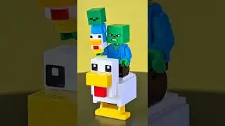 DOUBLE CHICKEN JOCKEY 😱 🧟&zwj;♂️🐓🧟&zwj;♂️🐓OG + New LEGO Combo Is INSANE #minecraftmovie #chickenjockey