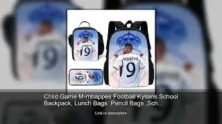 Child Game M-mbappes Football Kylians School Backpack, Lunch Bags ,Pencil Bags ,School Bags for