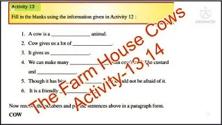 The Farm House Cows/Activities-13,14/ Class-6/ Chapter-1/Learning days/PSEB