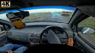 🚘 Challenging DRIVE : SUPER FOGGY  + HEAVY RAIN - ASMR | POV Drive