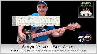 Stayin' Alive  - Bee Gees - bass cover with tabs Pdf for free