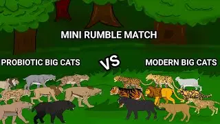 Mini rumble match big cats vs prehistoric big cats animation&mdash;all animation