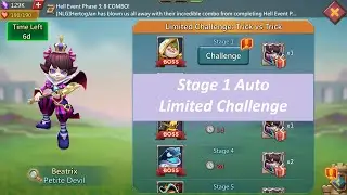 lords mobile Petite Devil Stage 1 auto | Limited Challenge Trick vs Trick Stage 1 | Beatrix stage 1