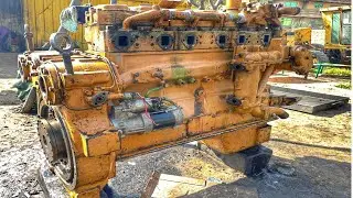 Caterpillar Bulldozer Diesel Engine || Rebuilding CAT Inline 6 Cylinder Diesel Engine