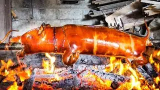Street Food - Whole Pig Roast in Bali - Babi Guling! (WARNING: Includes Whole Pig Roasting)