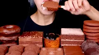 Chocolate Dessert Party, Big Bites, ASMR Video, 2 x Speed, Korean Mukbang @jimmyasmr 