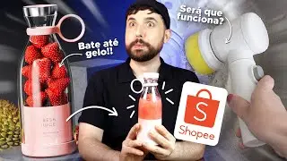 😱 COMPRAS DA SHOPEE | Testei Garrafa liquidificador + Escova de limpeza elétrica