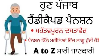 Punjab Handicapped Pension How to apply | important Documents Handicapped Pension | Full Process |