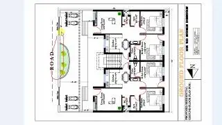 46x50 ft 2 FAMILLY HOUSE PLAN WITH CAR PARKING