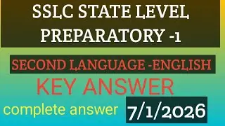 SSLC Second Language English Key Answer 2026 | All Answers Explained