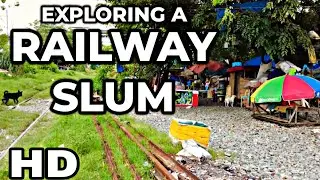 The Hidden Railway Slum in SANTA MESA Manila Philippines | Virtual Walk Tour