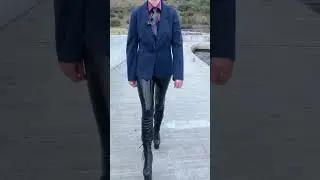 #latex fashion walk in high heels